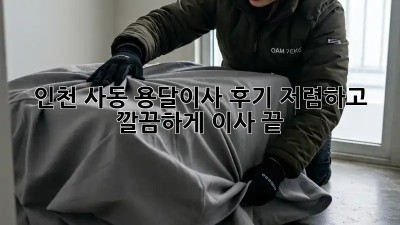 인천 사동 용달이사 후기: 저렴하고 깔끔하게 이사 끝!